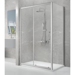 Triton Neo Eight Framed Rectangular Sliding Door Shower Enclosure  Chrome  1200mm x 760mm x 1900mm