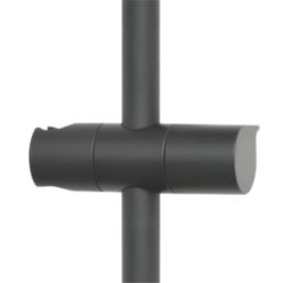 Swirl Round Shower Riser Rail ABS Matt Black 680mm - Screwfix
