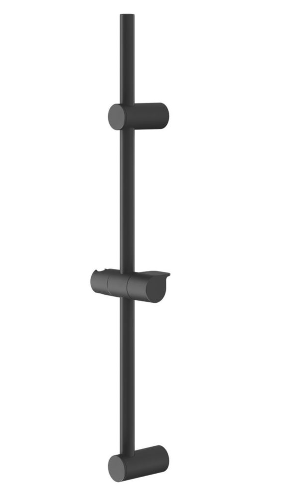Swirl Round Shower Riser Rail ABS Matt Black 680mm Screwfix