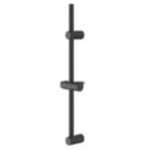 Swirl Round Shower Riser Rail ABS Matt Black 680mm