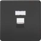 Knightsbridge  1-Gang RJ45 Ethernet Socket Matt Black