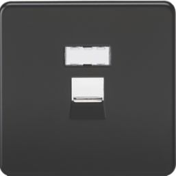 Knightsbridge  1-Gang RJ45 Ethernet Socket Matt Black