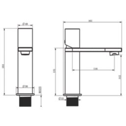 ETAL Saris Gun Metal 184mm Standard Round Head Mono Basin Mixer Tap