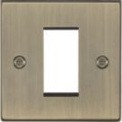 Knightsbridge Raised Square 1-Module Modular Faceplate Antique Brass