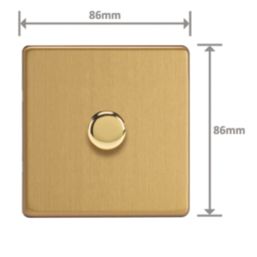 Varilight  1-Gang Slave Multi-Way LED Dimmer Switch  Brushed Brass with Colour-Matched Inserts