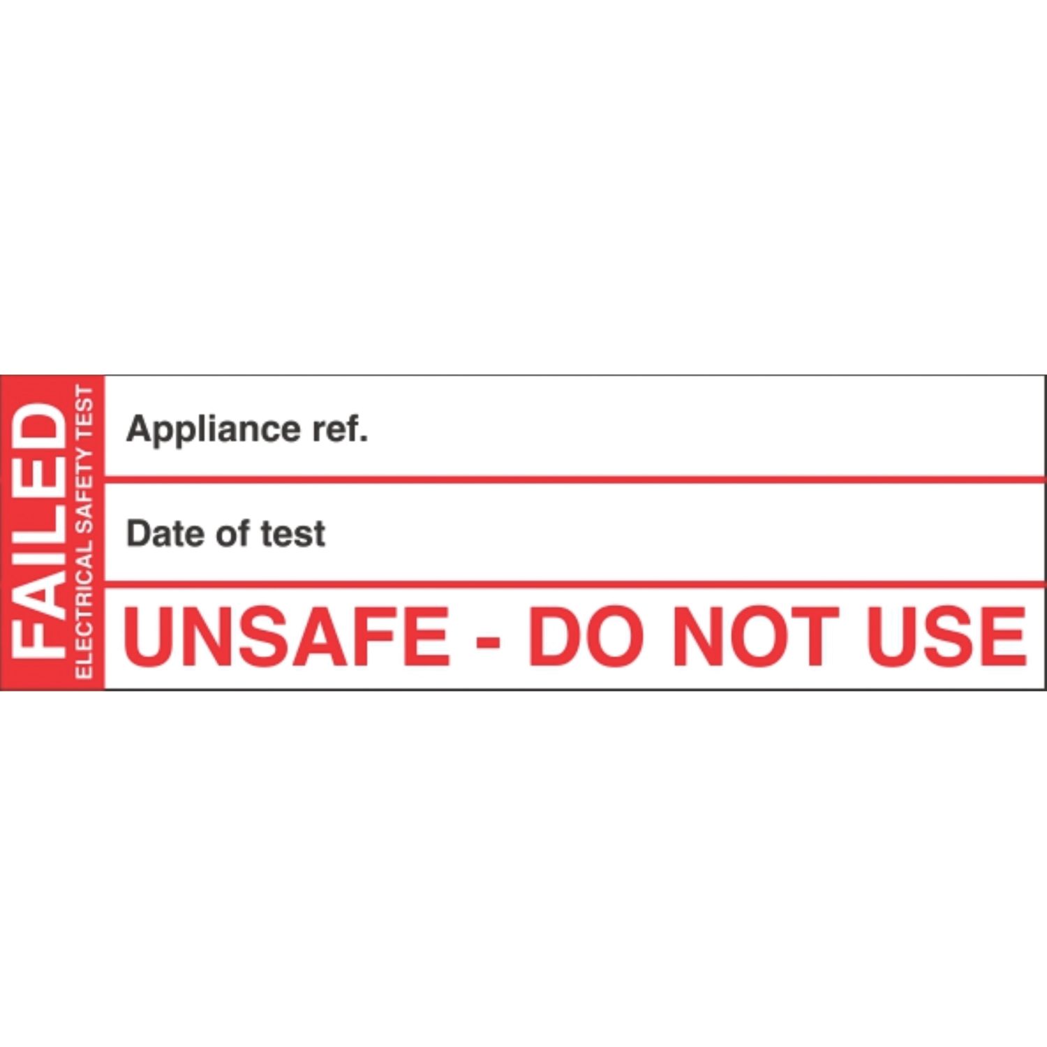 Essentials Fail Test Labels 250 Pack (884YU)