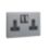 LAP  13A 2-Gang DP Switched Plug Socket Black Nickel  with Black Inserts