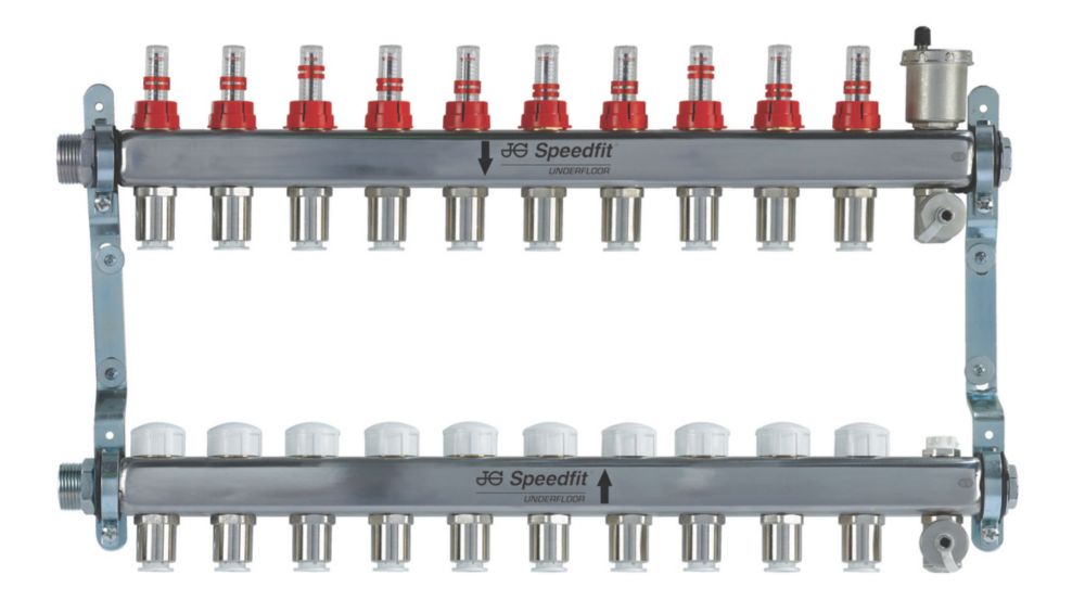 JG Speedfit 10 Port Manifold Set Chrome