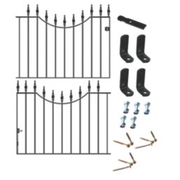 Apollo Whitby Driveway Gates Black 1197mm x 925mm