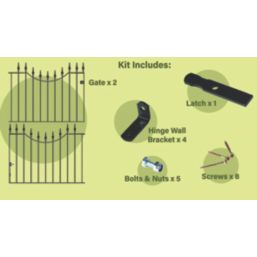 Apollo Whitby Driveway Gates Black 1197mm x 925mm