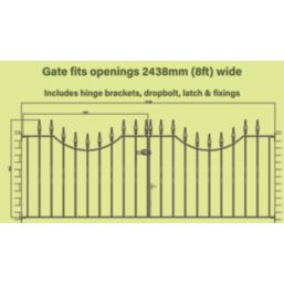 Apollo Whitby Driveway Gates Black 1197mm x 925mm