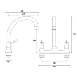 Bristan VAL2 DSM C Lever  Deck Mounted Kitchen Sink Mixer Tap Chrome-Plated