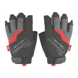 Milwaukee  Fingerless Work Gloves Black/Grey X Large