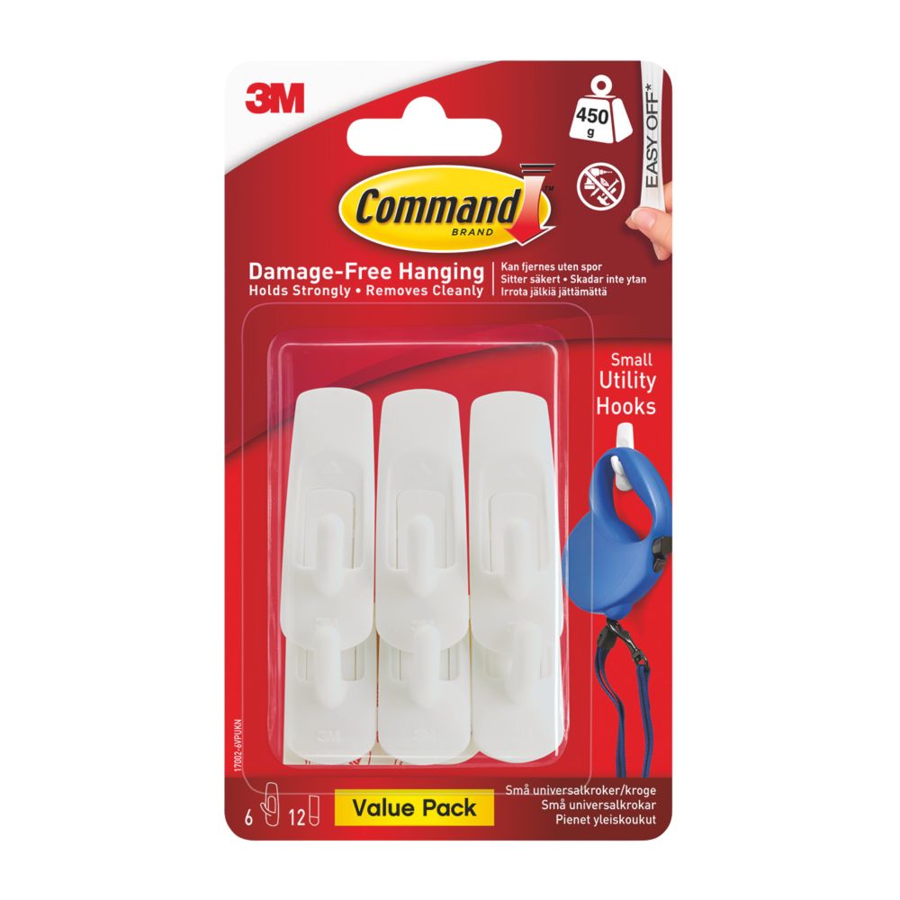 Command Self-Adhesive Picture Hanging Strips Medium 12 Pack - Screwfix