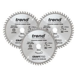 Trend  Wood TCT Circular Saw Blades 165mm x 20mm 48T 3 Pack