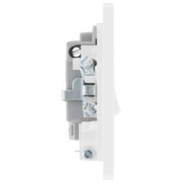 British General Evolve 13A Switched Fused Spur with LED Brushed Steel with White Inserts