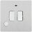 British General Evolve 13A Switched Fused Spur with LED Brushed Steel with White Inserts