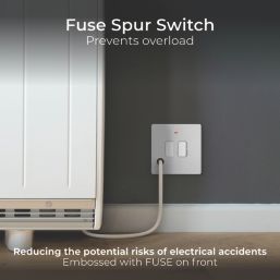 British General Evolve 13A Switched Fused Spur with LED Brushed Steel with White Inserts
