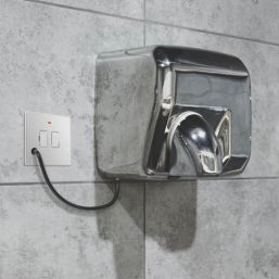 British General Evolve 13A Switched Fused Spur with LED Brushed Steel with White Inserts