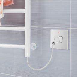 British General Evolve 13A Switched Fused Spur with LED Brushed Steel with White Inserts