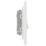 British General Evolve 20A 16AX 2-Gang 2-Way Light Switch  Brushed Steel with White Inserts
