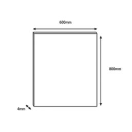 Splashwall  Grey/White Alloy Splashback 600mm x 800mm x 4mm