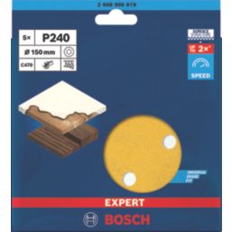 Bosch Expert C470  240 Grit 6-Hole Punched Multi-Material Sanding Discs 150mm 5 Pack