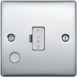British General Nexus Metal 13A Unswitched Fused Spur & Flex Outlet  Polished Chrome