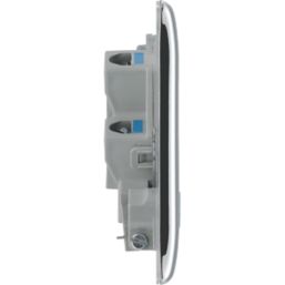 British General Nexus Metal 13A Unswitched Fused Spur & Flex Outlet  Polished Chrome
