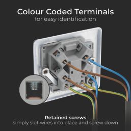 British General Nexus Metal 13A Unswitched Fused Spur & Flex Outlet  Polished Chrome