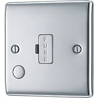 British General Nexus Metal 13A Unswitched Fused Spur & Flex Outlet  Polished Chrome