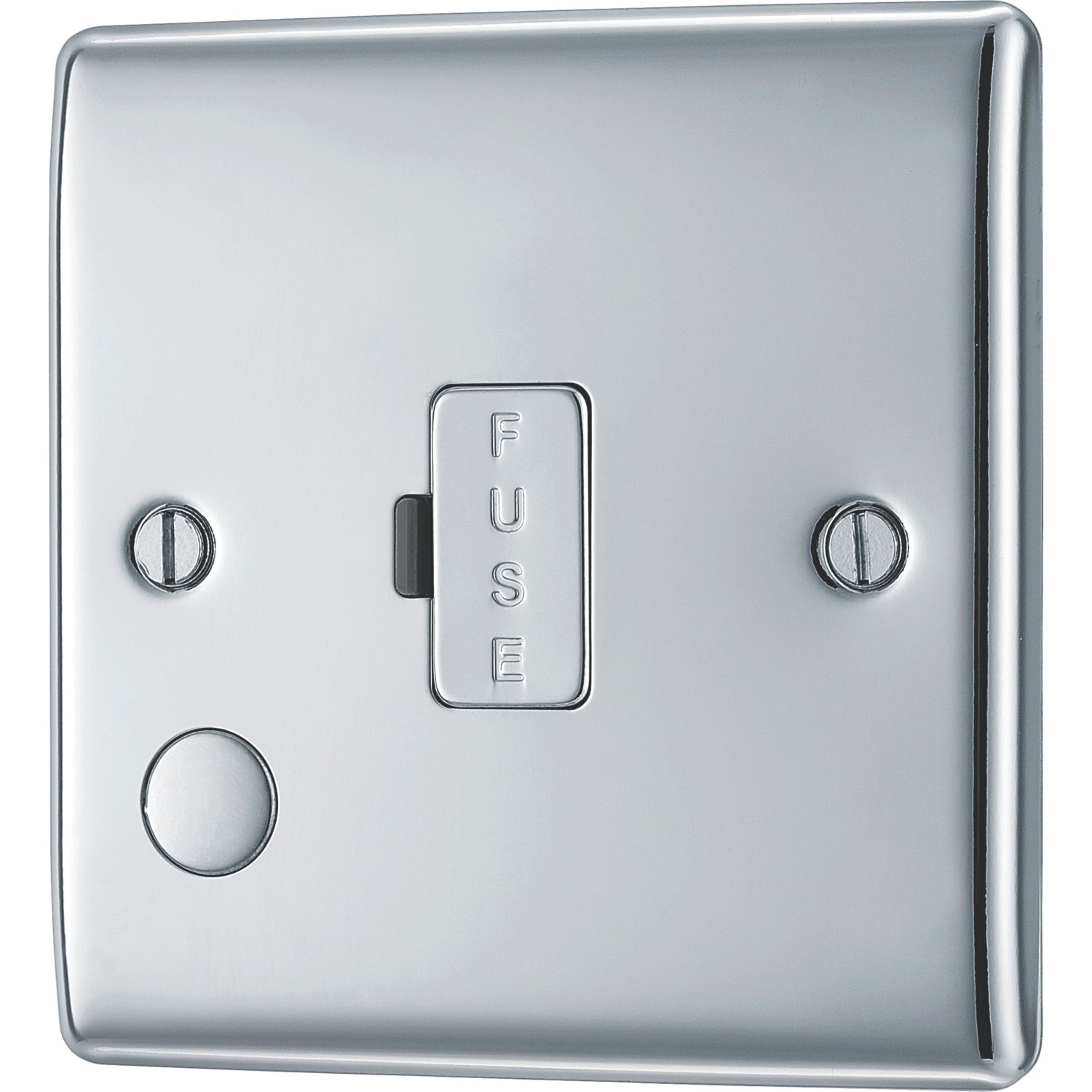 British General Nexus Metal 13A Unswitched Fused Spur & Flex Outlet Polished Chrome (885XF)