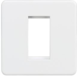 Knightsbridge Screwless 1-Module Modular Faceplate Matt White