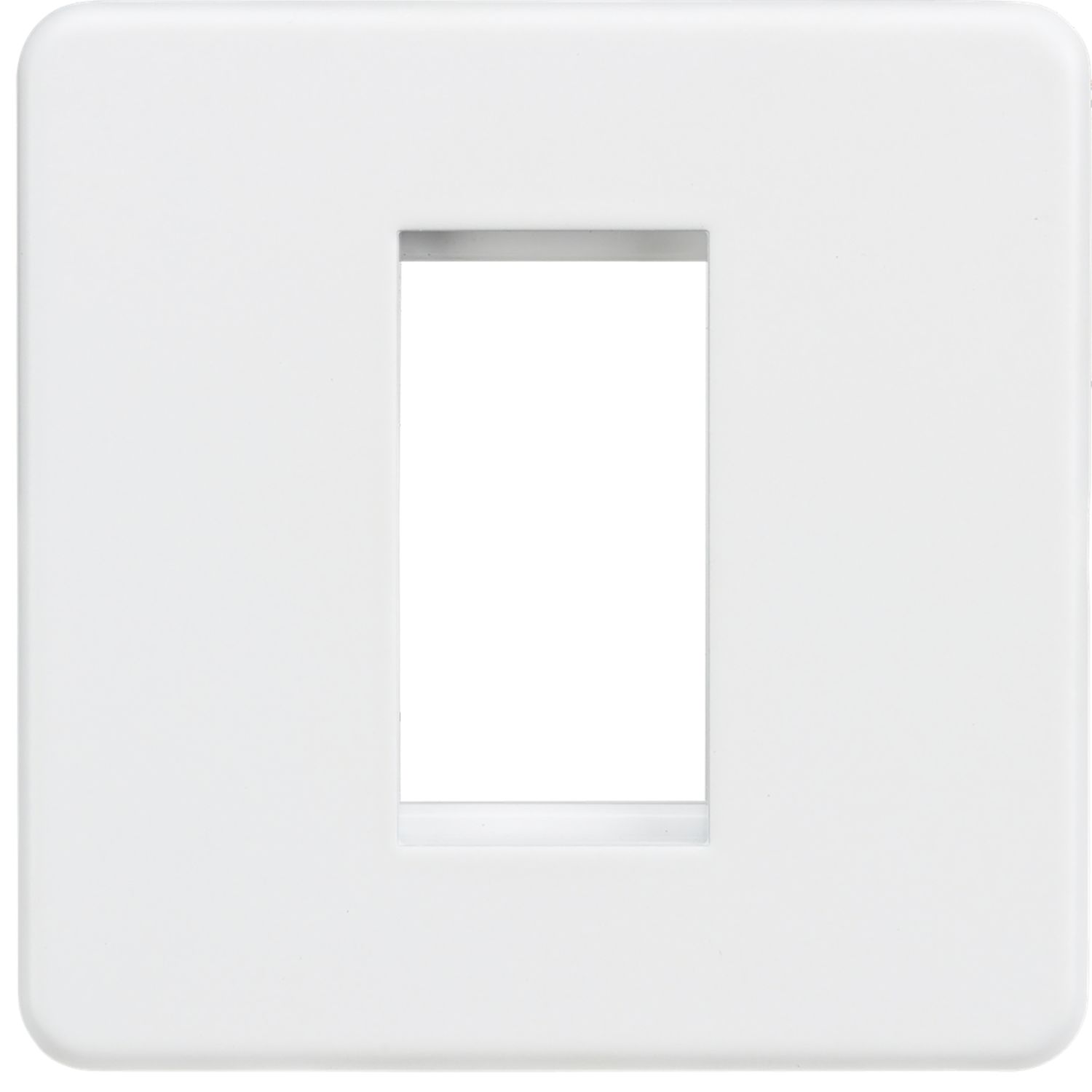 Knightsbridge Screwless 1-Module Modular Faceplate Matt White (885YA)