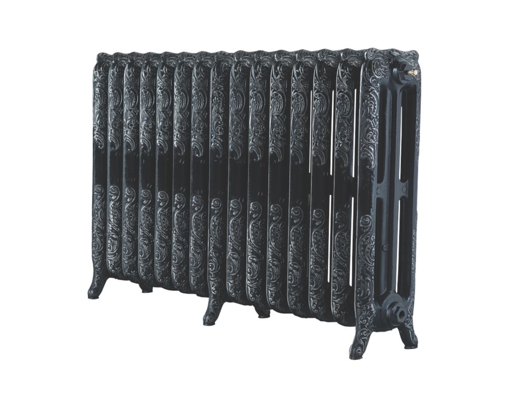 Arroll 760mm x 1234mm 7370BTU Black / Silver Cast Iron 3 Column