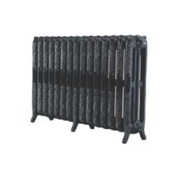 Arroll 760mm x 1234mm 7370BTU Black / Silver Cast Iron 3 Column Radiator