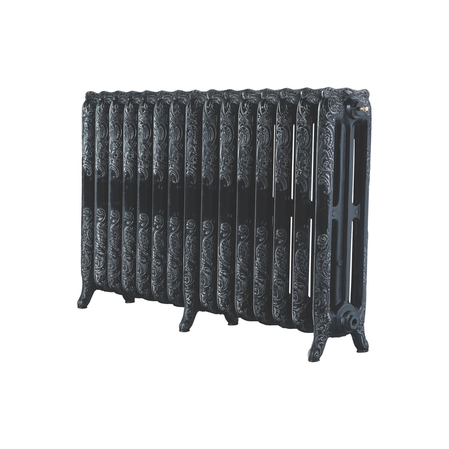 Arroll 760mm x 1234mm 7370BTU Black / Silver Cast Iron 3 Column Radiator (8861P)