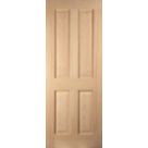 Jeld-Wen Oregon Unfinished Oak Veneer Wooden 4-Panel Internal Door 2040 x 726mm