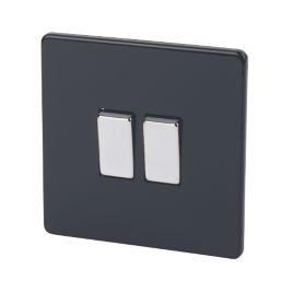 Varilight  10AX 2-Gang 2-Way Light Switch  Jet Black