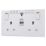 British General 900 Series 13A 2-Gang SP Switched Wi-Fi Extender Socket + 2.1A 10.5W 1-Outlet Type A USB Charger White