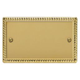 Varilight  2-Gang Blanking Plate Polished Brass