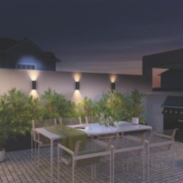 Calex Milan Outdoor LED Up & Down Wall Light Black & Gold 8.6W 400lm