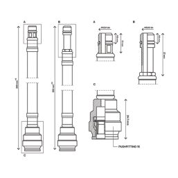 Flomasta Push-Fit Straight Flexible Hose M12mm x 15mm x 300mm