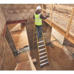 Werner Fibreglass 3.34m 12 Step Swingback A Frame Step Ladder