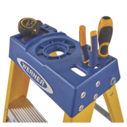 Werner Fibreglass 3.34m 12 Step Swingback A Frame Step Ladder