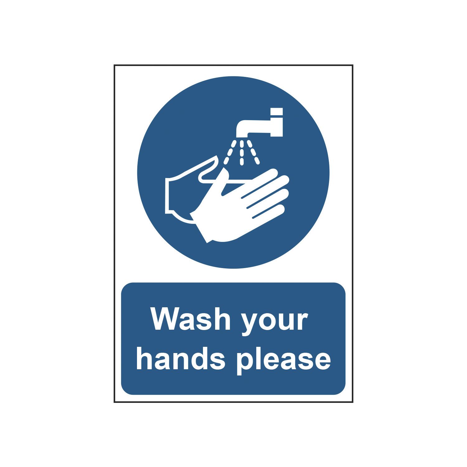 Essentials "Wash Your Hands Please" Sign 210mm x 148mm (886HL)