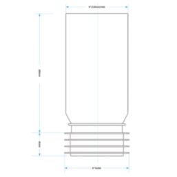 Viva  Rigid Straight Extension WC Pan Connector White 260mm