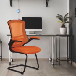 Nautilus Designs Luna Medium Back Cantilever/Visitor Chair Orange