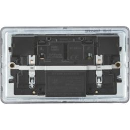 Knightsbridge  13A 2-Gang SP Switched Socket + 4.0A 20W 2-Outlet Type A & C USB Charger Anthracite with Black Inserts