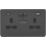 Knightsbridge  13A 2-Gang SP Switched Socket + 4.0A 20W 2-Outlet Type A & C USB Charger Anthracite with Black Inserts